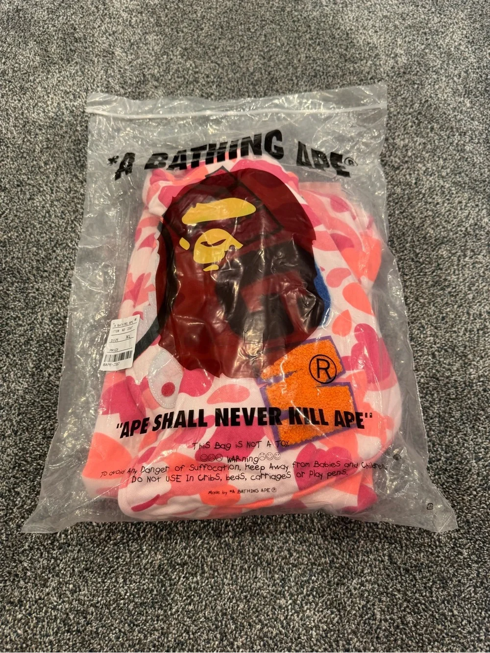 Bape Pink Coral Camo Shark Zip-Up Hoodie